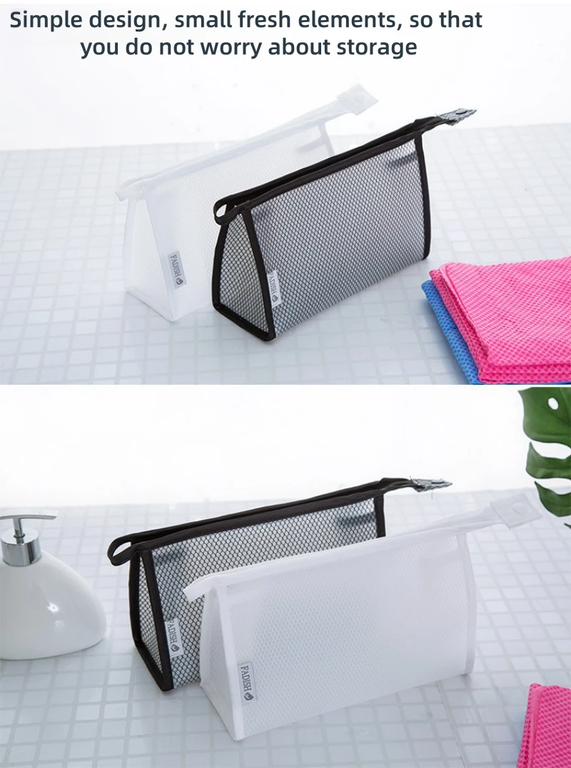 Description Picture 5 of itemMesh Makeup Bag Zipper Pouch Cosmetic Organizer Case Travel Toiletry Bags Organize Supplies Daily Cosmetics Accessories for