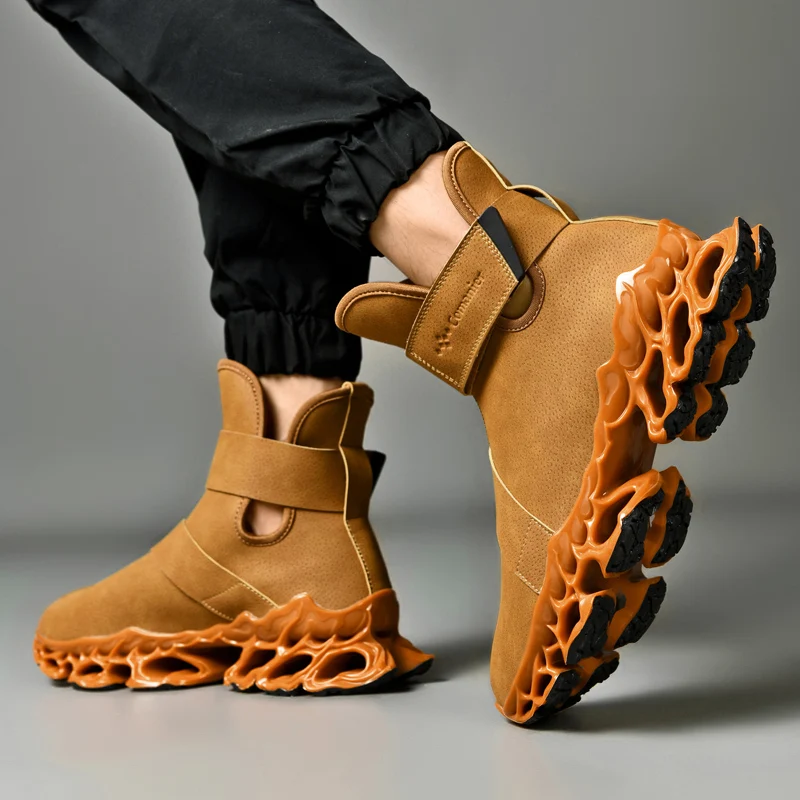 2023 New men boots Winter Slippers Warm Men Shoes Waterproof Non-Slip Plush Sneakers Male tenis shoes Boots Men Sneakers Winter 3