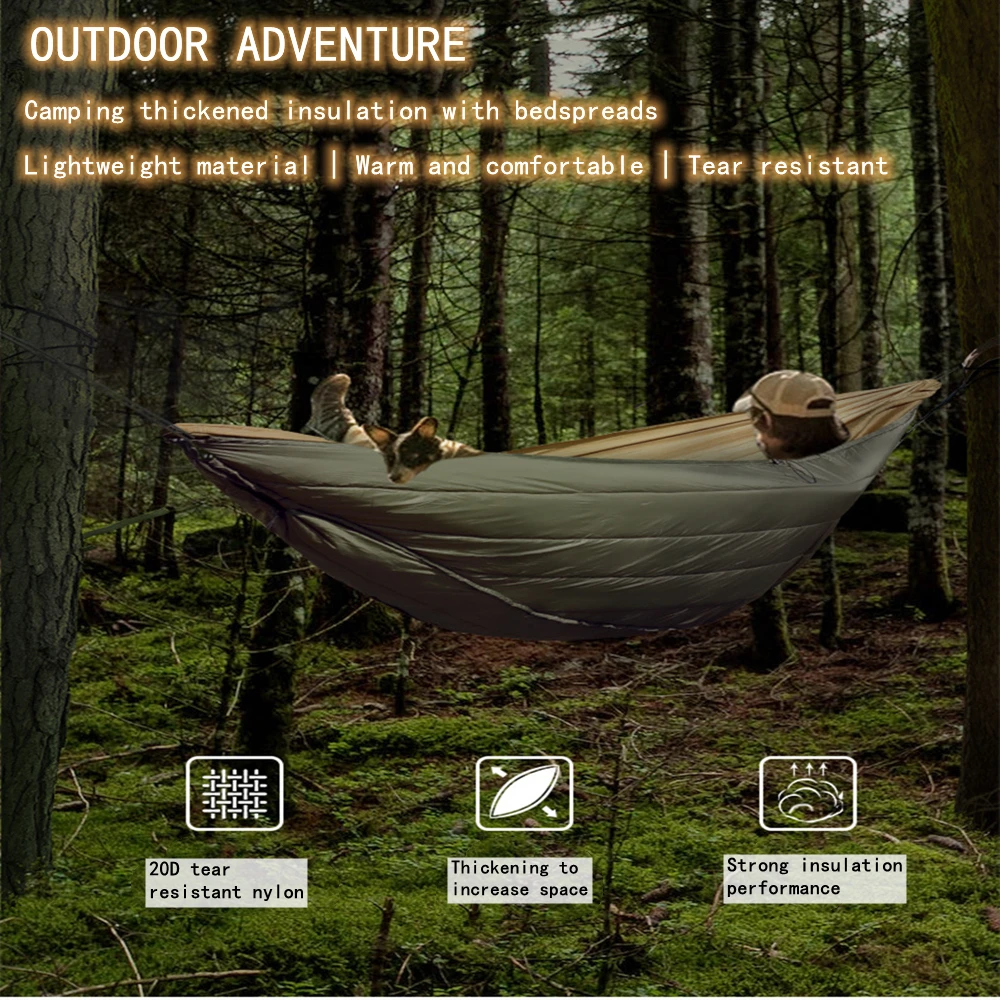 Portable Multifunctional Winter Warm Sleeping Bag Hammock Outdoor Camping Cotton Underquilt Windproof Warm Hammocks