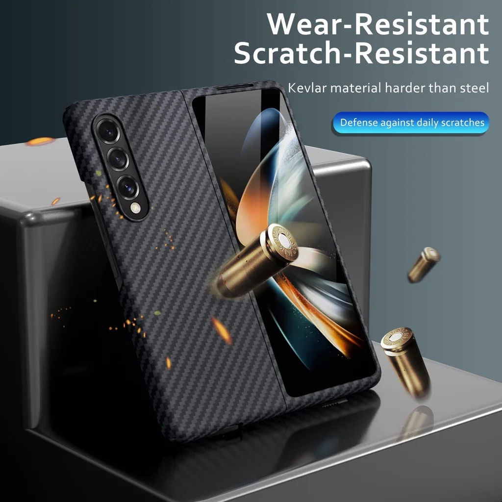 Hot Aramid Carbon Fiber Phone For Samsung Galaxy Z Fold 4 3 Slim and Thin Protective For Galaxy Z Fold4 CASE Cover
