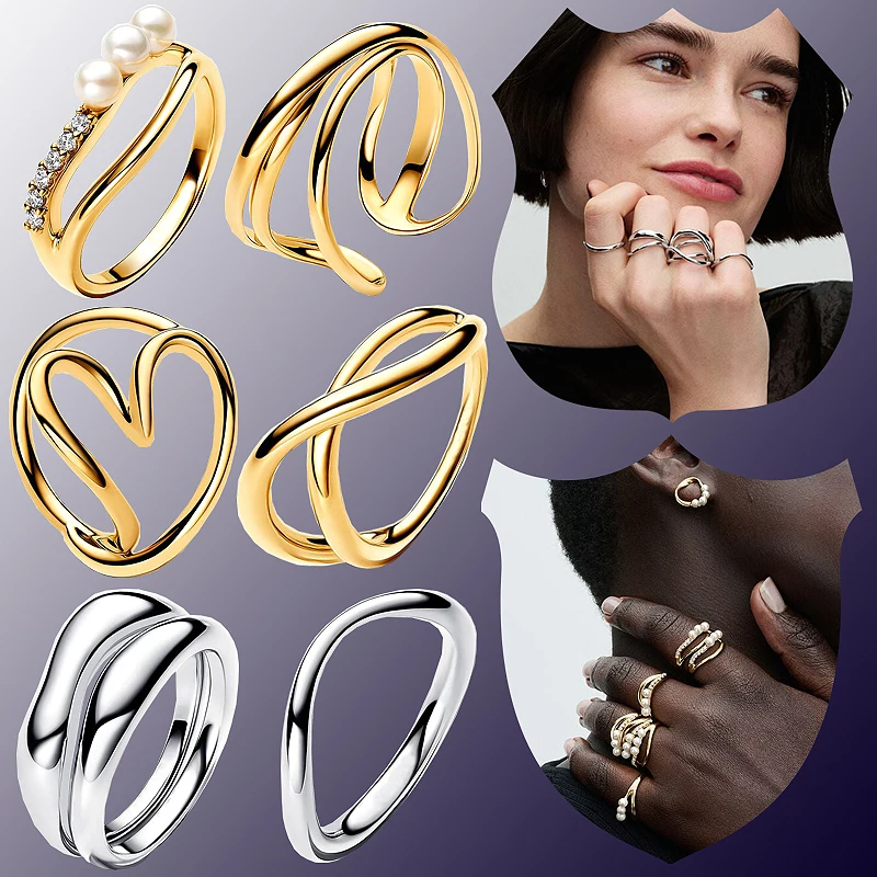 

Новинка 2024, женское ювелирное изделие, искусственное серебро, кольцо с искусственным жемчугом в Форме Знака бесконечности, оригинальные подарки для влюбленных