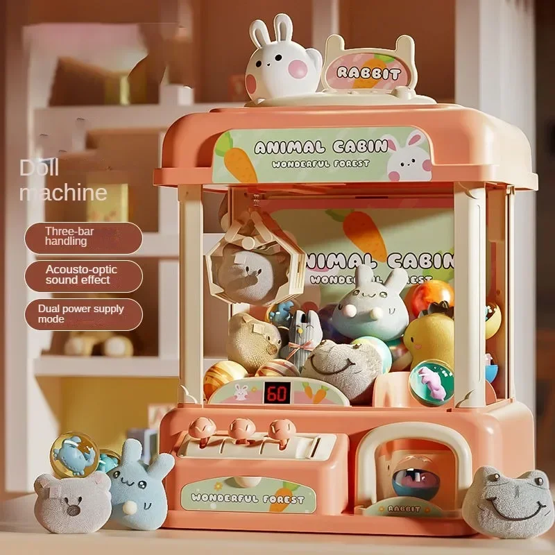 Mini Doll Machine Coin Operated Doll Grabber Claw Arcade Crane Machine Kids Clip Doll Claw Machine with Sound And Lighting 2