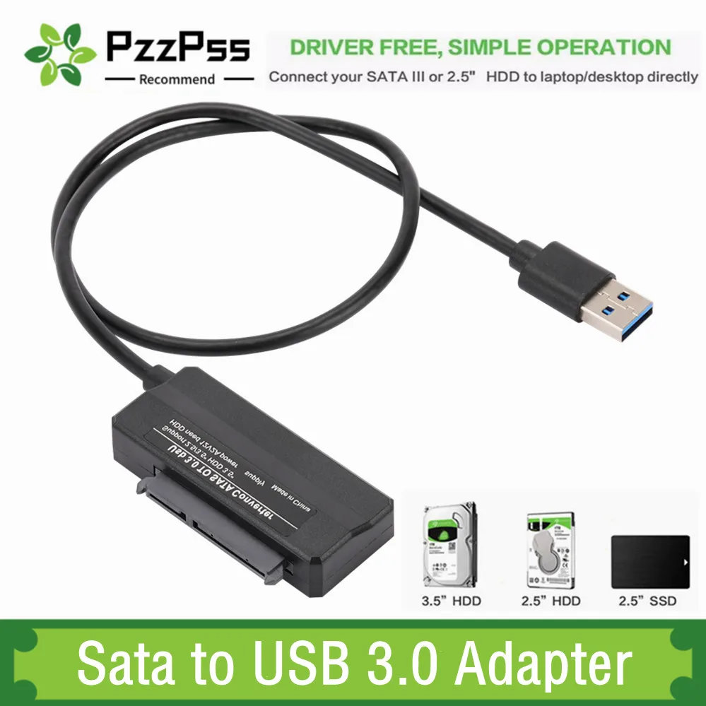 Sata to USB 3.0 Adapter Cable USB To SATA 3 Cable Support 22 Pin 2.5 3.5 inche External HDD SSD Hard Disk Computer Connector Fit sata 3 cable for usb 3 0 up to 6 gbps adapter support 1080pm 22 pin for hdd external hard drive sata iii a25 2 5