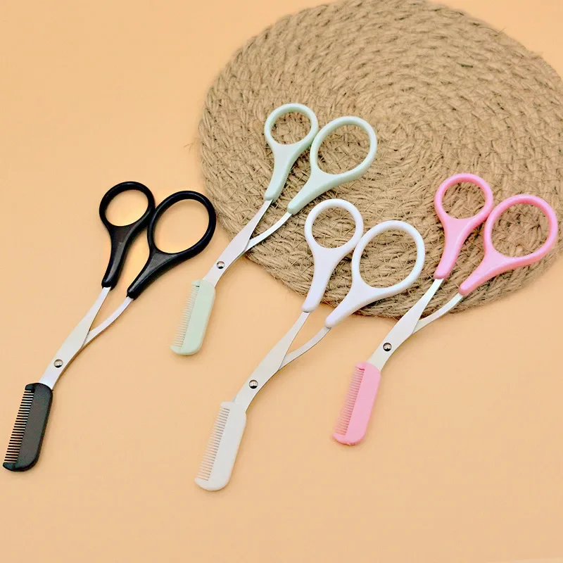 

Beauty eyebrow scissors comb shears beginner eyebrow trimming shears with eyebrow comb small scissors trimming tools