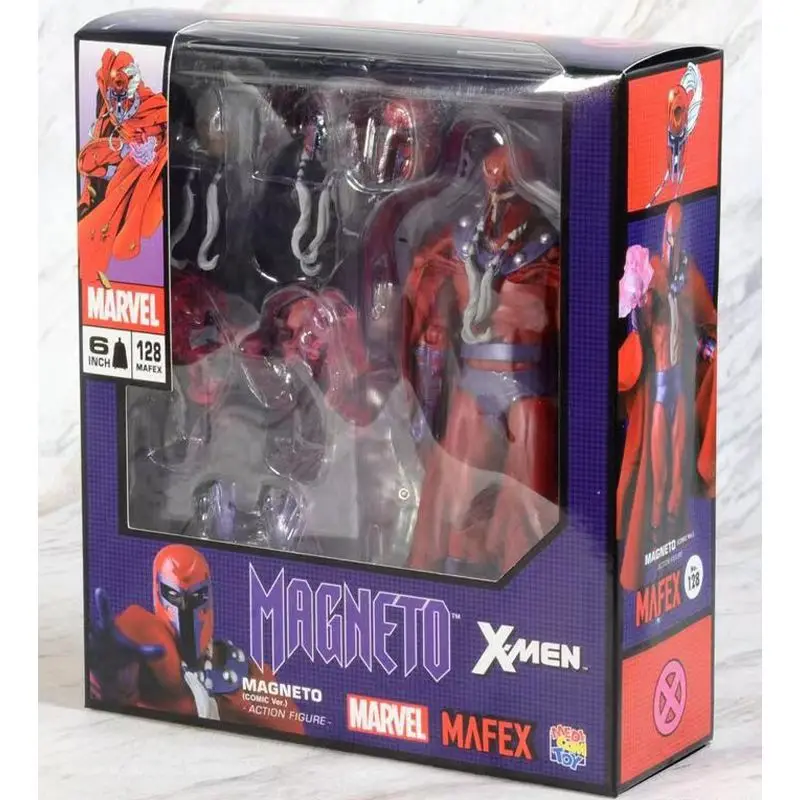

In Stock Original MAFEX 128 Apocalypse Age Magneto King Anime Action Collection Figures Model Toys