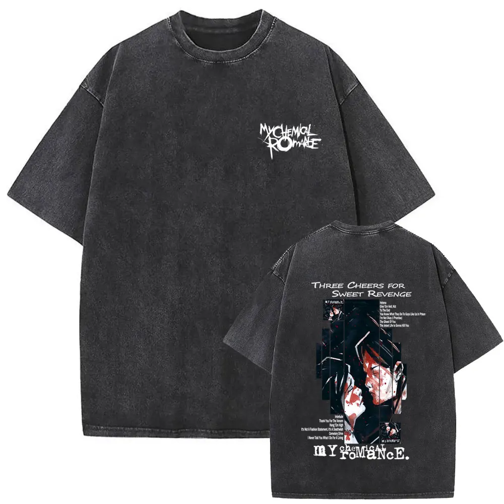 Gewaschenes Vintage My Chemical Romance Long Live The Black Parade Tour T-Shirt für Männer und Frauen, Retro Punk Emo Rock Band T-Shirt – Detail 6