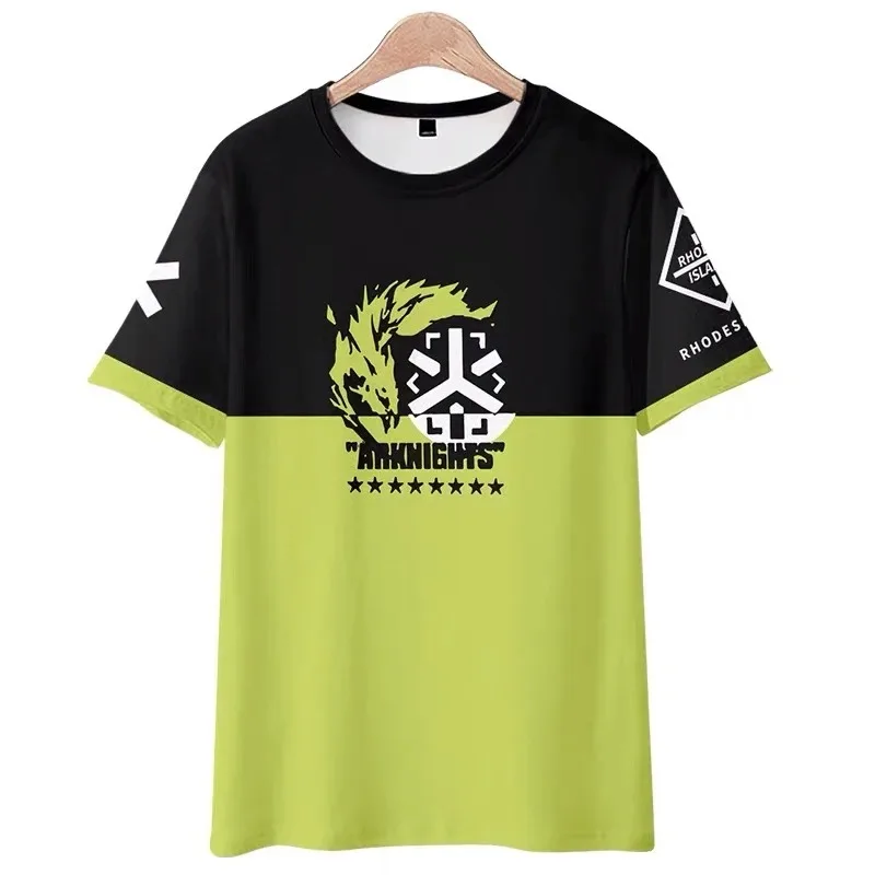 Anime game arknights 3d t-shirt cosplay costume men women t-shirts casual tops the neck short sleeve t-shirt streetwear
