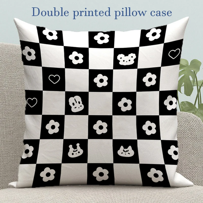 

Cushion Cover 45x45 Cushions Covers Checkerboard Decorative Pillowcase 40x40 Pillow Cases Pillows Sofa 45*45 Pillowcases 40x40cm