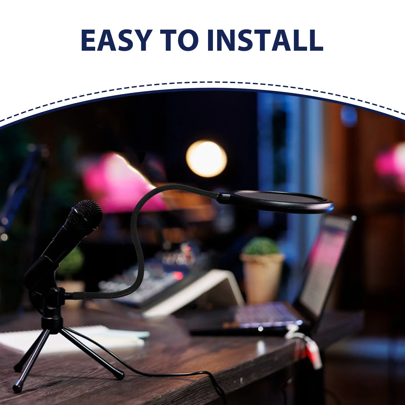 2Pcs 조정 가능한 구즈넥 마이크 암 금속 유연한 듀얼 헤드 홀더 (마이크, 휴대폰, 카메라, 라이브 스트리밍, 녹음용)