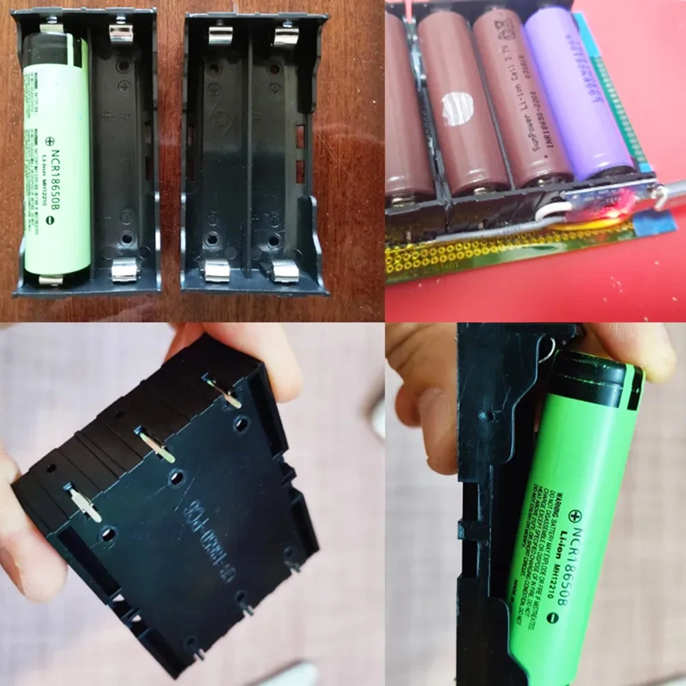 ABS Lithium Battery Holder, DIY Battery Storage Boxes, Case para Plush Toy, LED Light, 1 Slots, 2 Slots, 3 Slots, 4 Slots, 18650