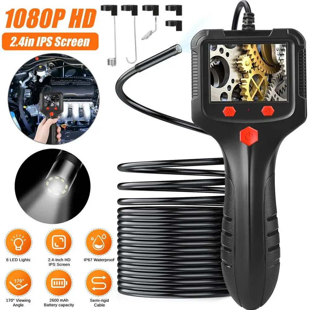 

Portable Pipe Endoscope With Screen 8mm Lens Camera Handheld Industrial Peepscope Detector Front 2m