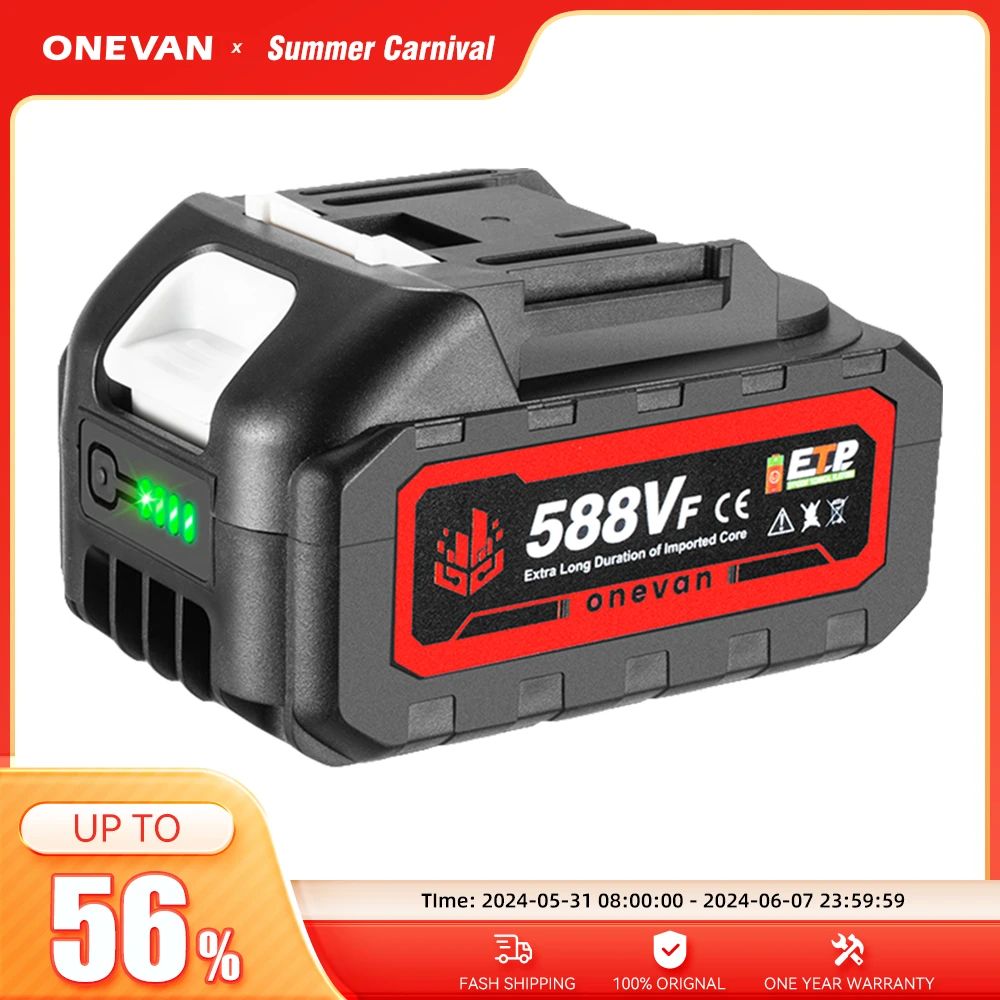 Onevna 18v wiederauf ladbare 588vf Lithium-Ionen-Batterie 22900mah Li-Lon-Batterie mit Batterie anzeige für Makita Elektro werkzeuge