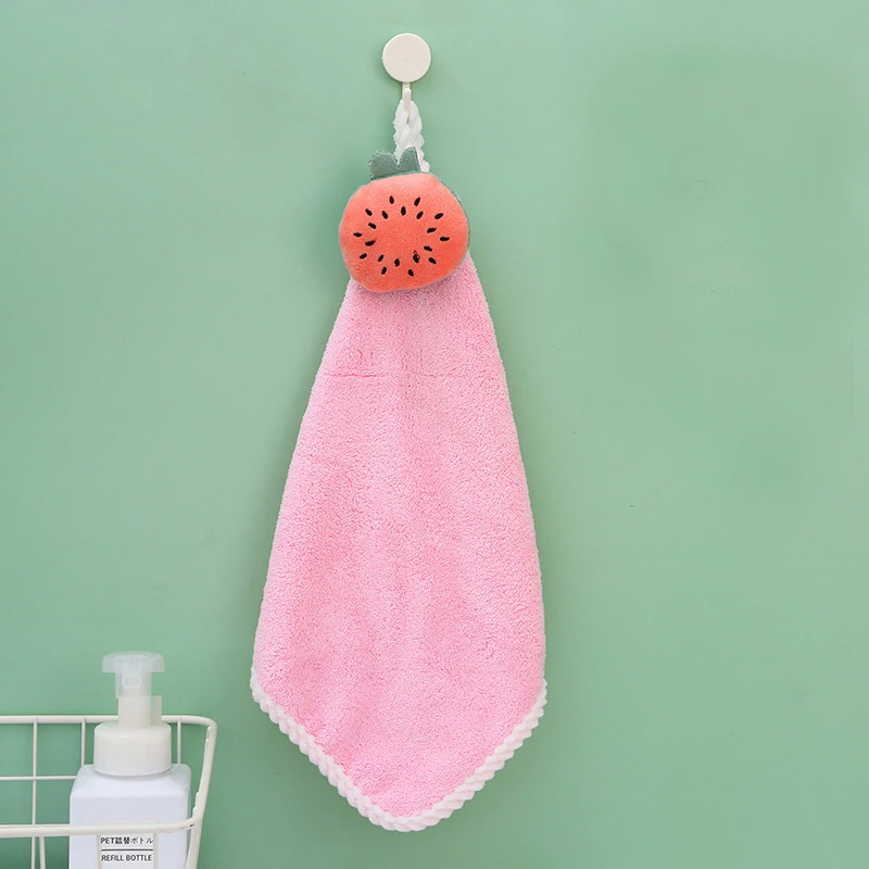 HULIANFU Quick-Dry Hand Towel Cute Bear Coral Fleece Holdable Kitchen