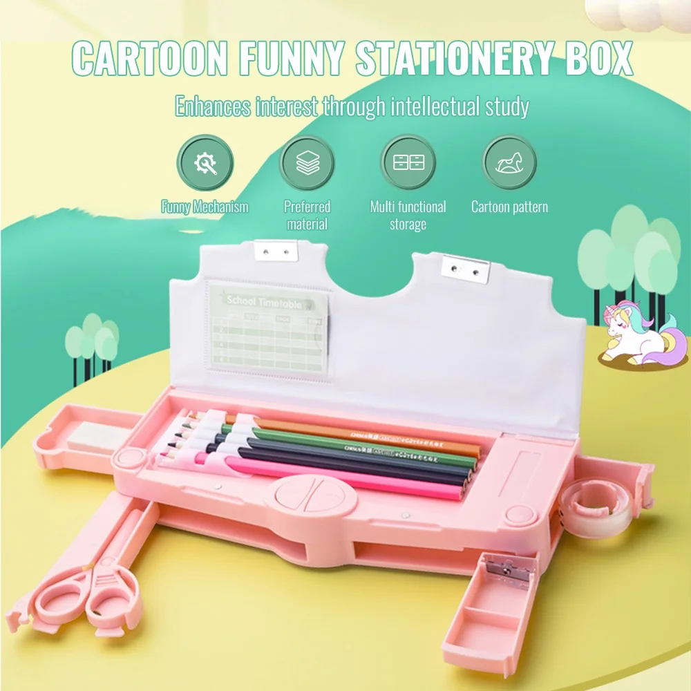 Pencil Cases Stationery Box Pen Storage Bag Kawaii Pencil Cases Multifunction Cute Pen Box Back to School Office Supplies For Girl Japanese Korean Storage Bag Stationery