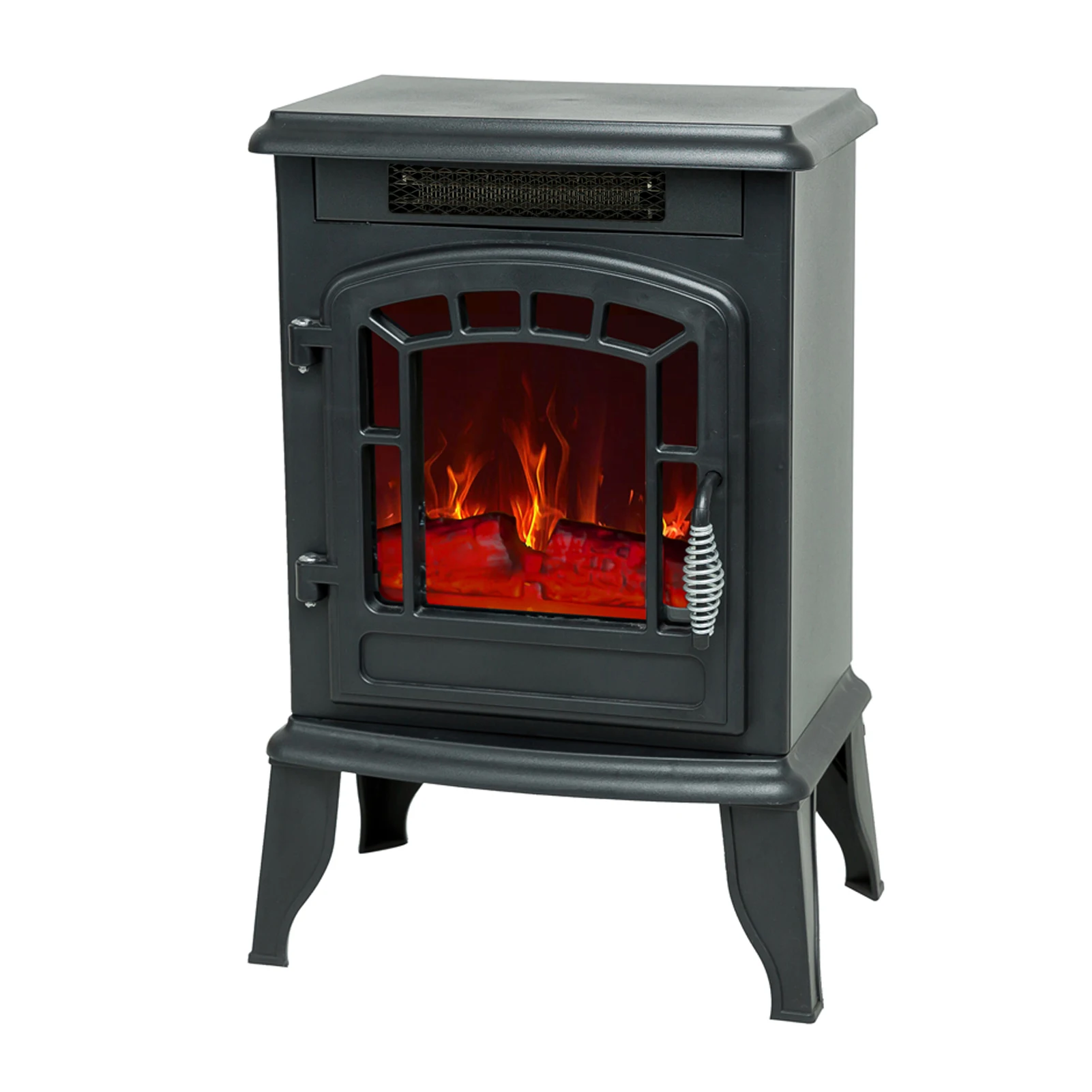 

23 Inch Tall Portable Electric Wood Stove Fireplace with Flame Effect, Freestanding Indoor Space Heater