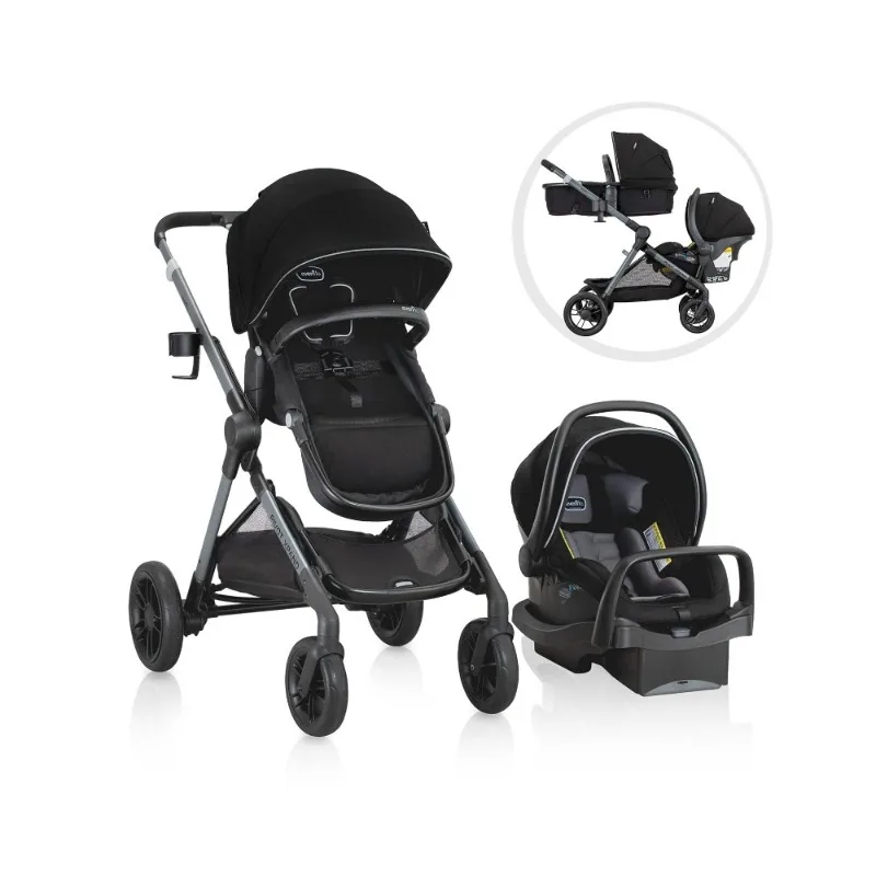 

Модульная система для путешествий Evenflo Swivel Xpand с LiteMax, детское автомобильное сиденье (айршир черный)