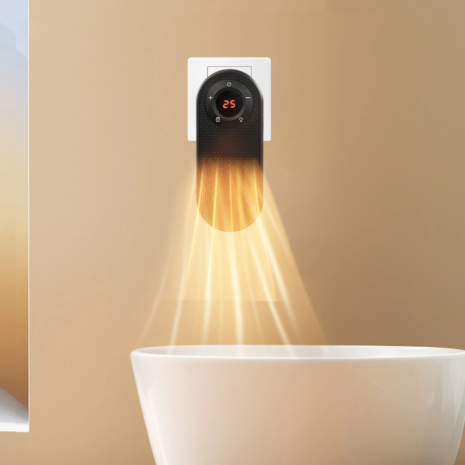 Small Quick Heat Room Warmer Remote Control Household Bathroom Heater 180 Degree Rotatable for Desk Table Bedroom Study Offices