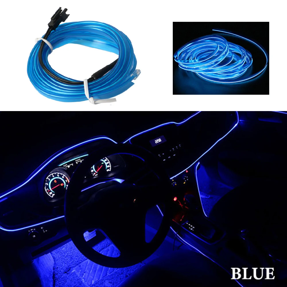 Lampada Al Neon A Led Per Interni Auto 3M Per Fiat 500 500C 500E 500L 500S 500X Punto Tipo Panda Usb Sigaretta Accessori