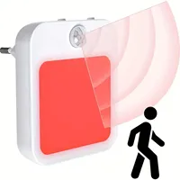 1PC Red Light Night Light With A Plug, Intelligent Night Light, Automatic On/Off, Suitable For Bedroom, Bathroom, Kitchen 1