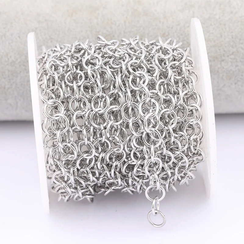 5 метров/рулон, цепочка из нержавеющей стали для браслета, 7 х1 мм