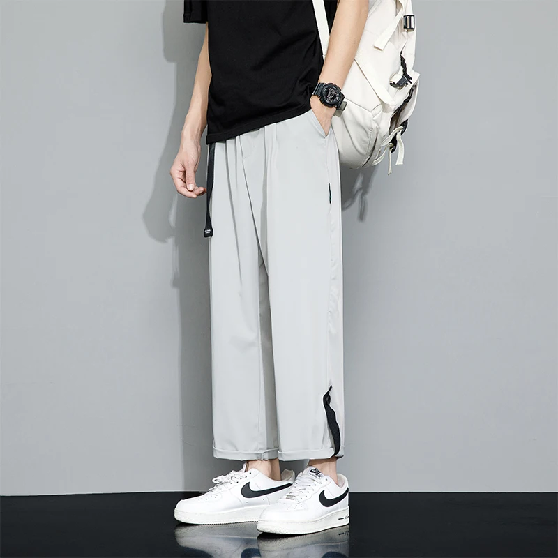 

YBRK2296 Mens Pants Cotton Casual Stretch male trousers man long Straight High Quality 4 colors Plus size pant suit 42 44 46