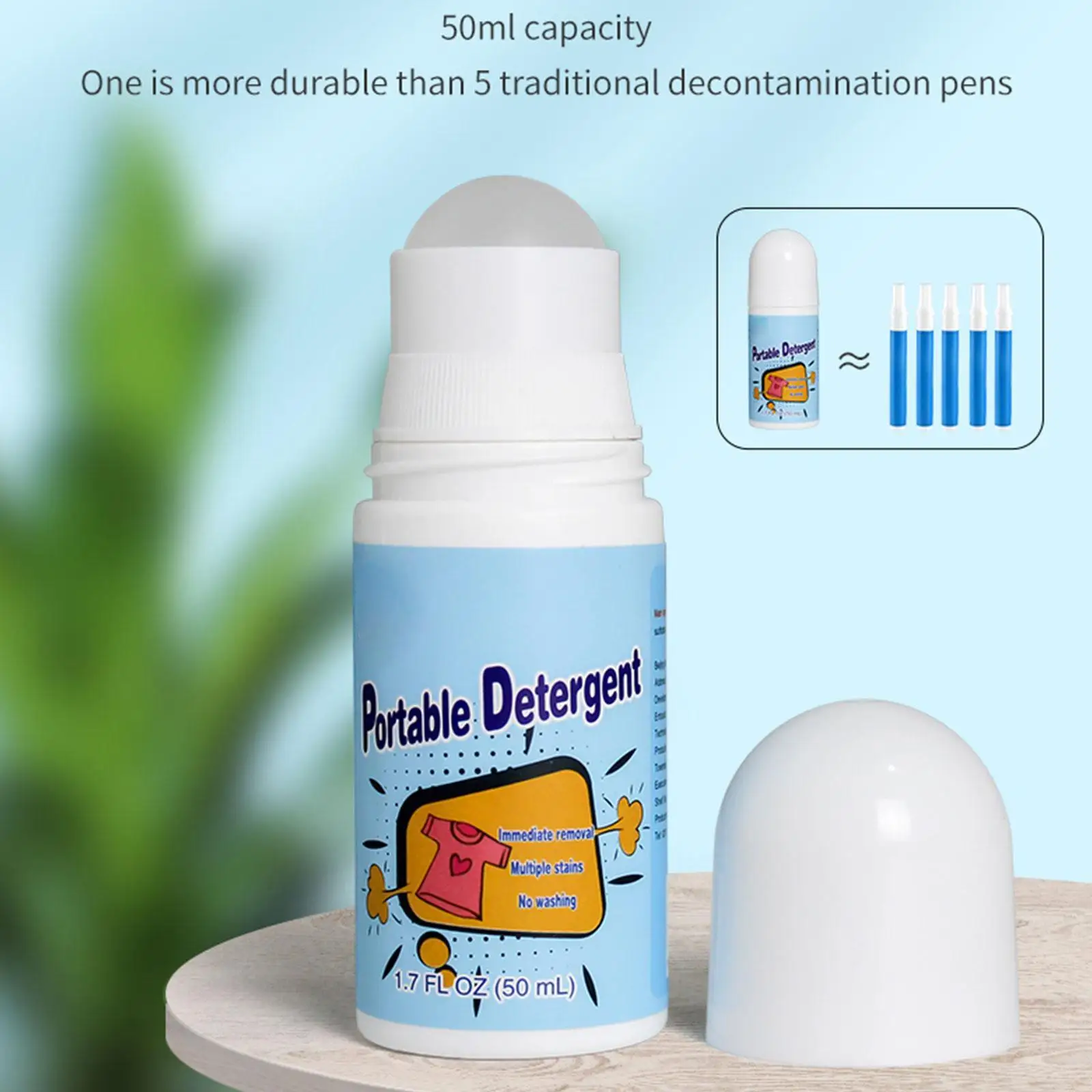 50ml Clothing Stain Removers Decontamination Ball Cleaner Magic Detergent Rolling Bead No-wash Oil Stain Coffee Removers