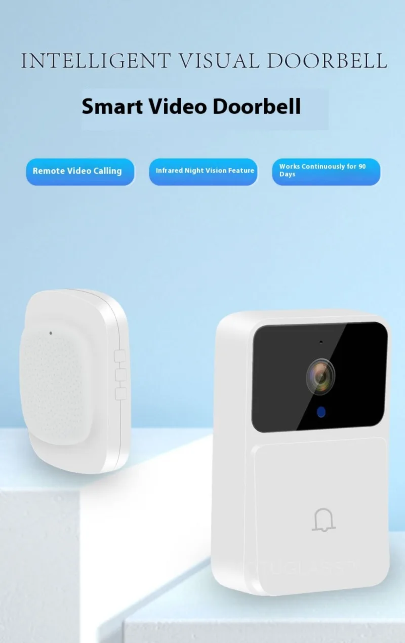 WiFi Video Doorbell Wireless HD Camera Night Vision Smart Home Security Two Way Audio Video Call Photo Doorbell