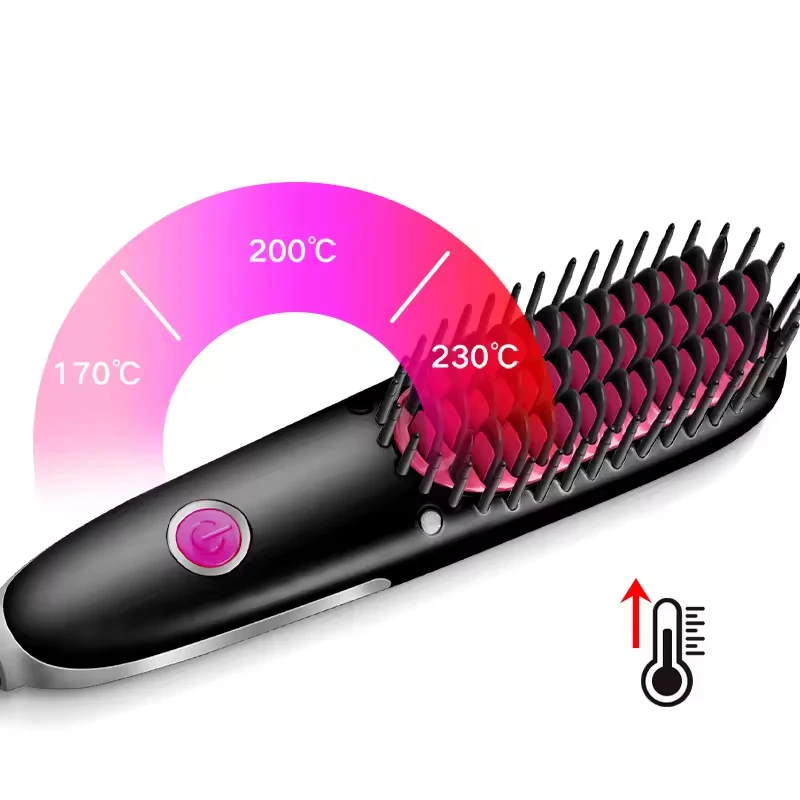 Hot Selling Professional Negative Ion Straight Hair Comb Portable Ceramic Coating Negative Ion Straight Hair Comb