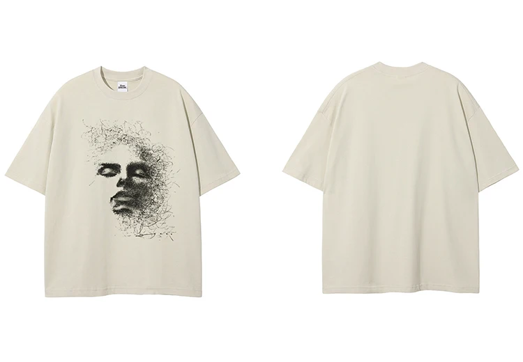 Abstract Face Sketch Graphic T-Shirt Sb32d01858ffb44ef9b72f29d73aadae1V