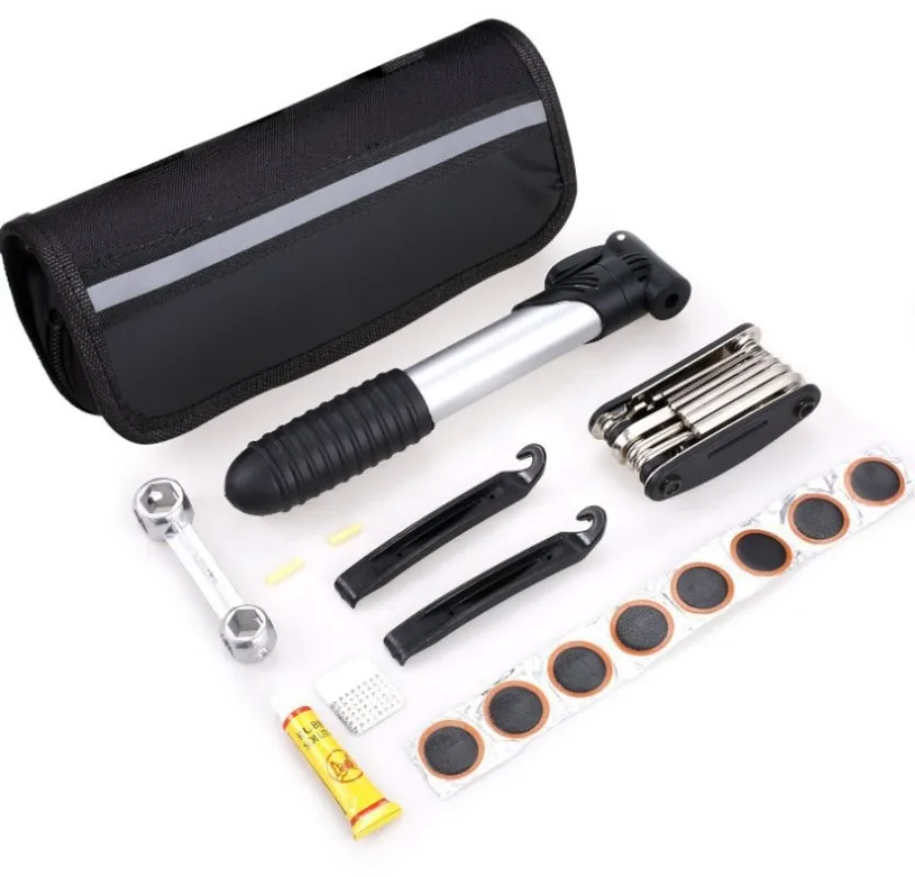 

Mountain Bike Repair Kit Outdoor Cycling Portable Pump Wrench Glue Bicycle Repair Tool Set Bicycle Tools Bike Accessories