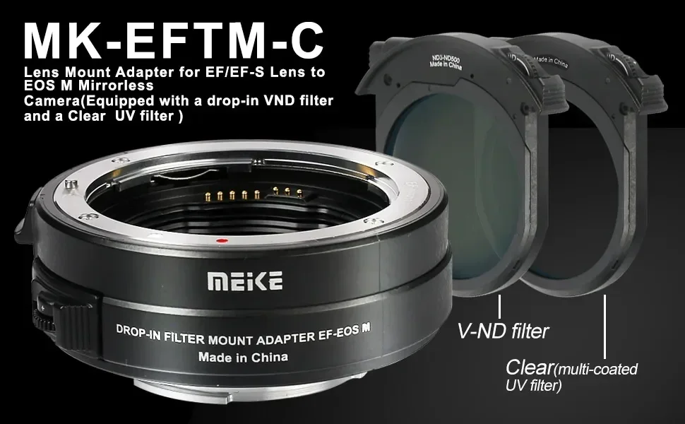 MK-EFTM-C Drop-in Filter Mount Adapter Supports Auto-Focus Image Stabilization