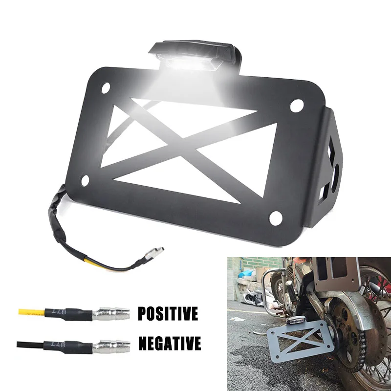 Motorcycle Registration Plate LED Tail Light Mount License Plate
