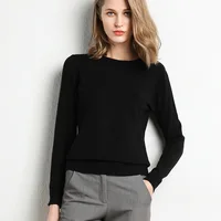 Women Slim O-Neck Pullover Cashmere Wool Blending Sweater Autumn And Winter Long-Sleeved Knit Bottoming Shirt Large Size 2024 - Image 4