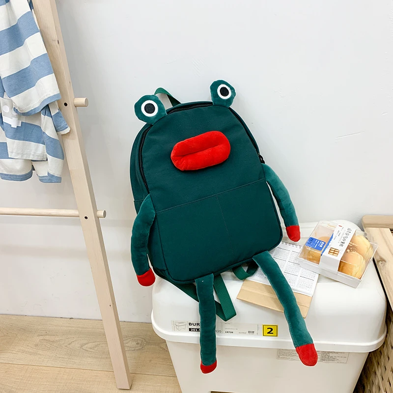 Fashion Backpacks Personality Teenager Youth Unisex Funny Frog Big
