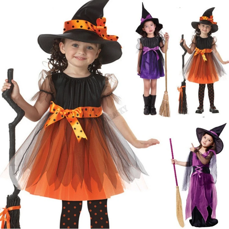 Traje de halloween para crianças bebê meninas crianças vampiro bruxa traje  menina cosplay festa de carnaval princesa fantasia vestir se  roupas|Fantasias p/ meninas| - AliExpress