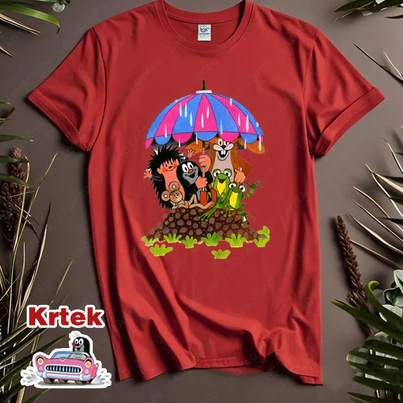 Couple The Mole Story Krtek Funny Printing TShirts 루즈 크루 넥 통기성 코튼 티셔츠 남성 여성 패션 캐주얼 카와이 탑스