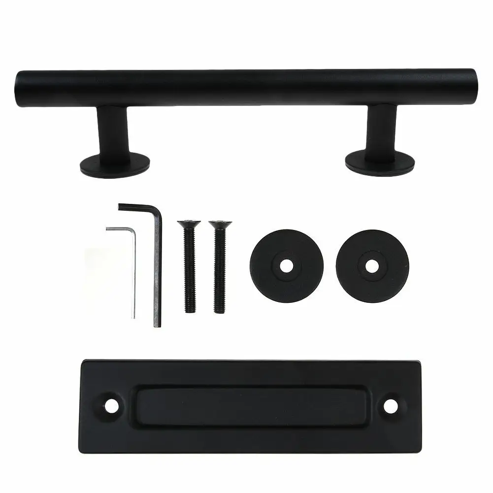 Description Picture 4 of itemFor Interior And Exterior Doors Door Handle Pull Flush Handle For Doors Gate Hardware Set Matte Black Resist To Rust