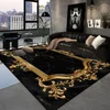Luxury Black Golden Carpets Retro European Living Room Carpet Hotel Hall Sofa Area Floor Mat Hallway Room Doorway Large Rugs 1