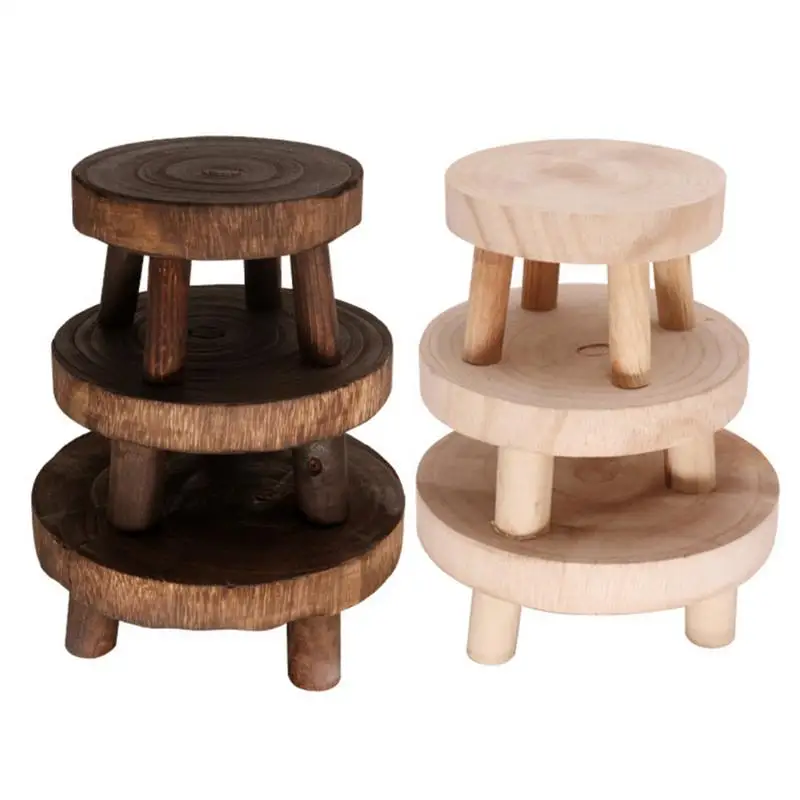 

Wooden Plant Stand Flower Pot Base Holder Stool Planter Pot Trays Flower Rack Strong Bonsai Holder Home Indoor Display Plant