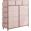 Dresser for Bedroom with 11 Drawer, Dressers & Chests of Drawers with Side Pockets, Hooks, Fabric Storage Drawer 2