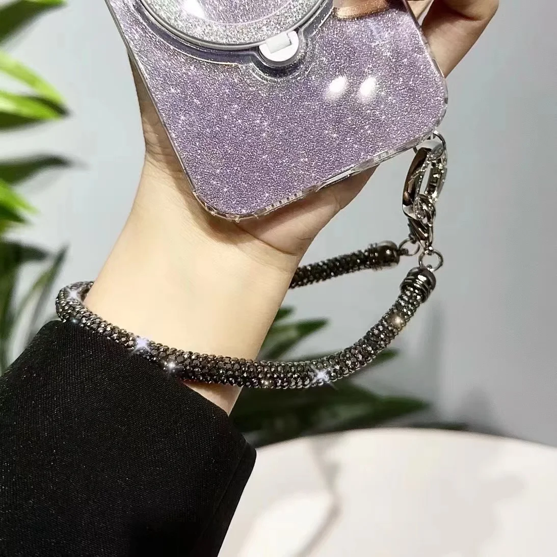 Cordino per telefono con tracolla corta di lusso, catena in