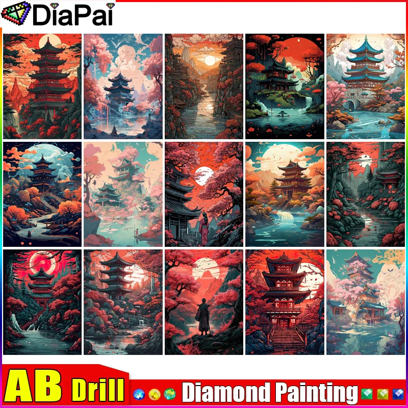 

Набор для алмазной вышивки «речная пагода и Луна»