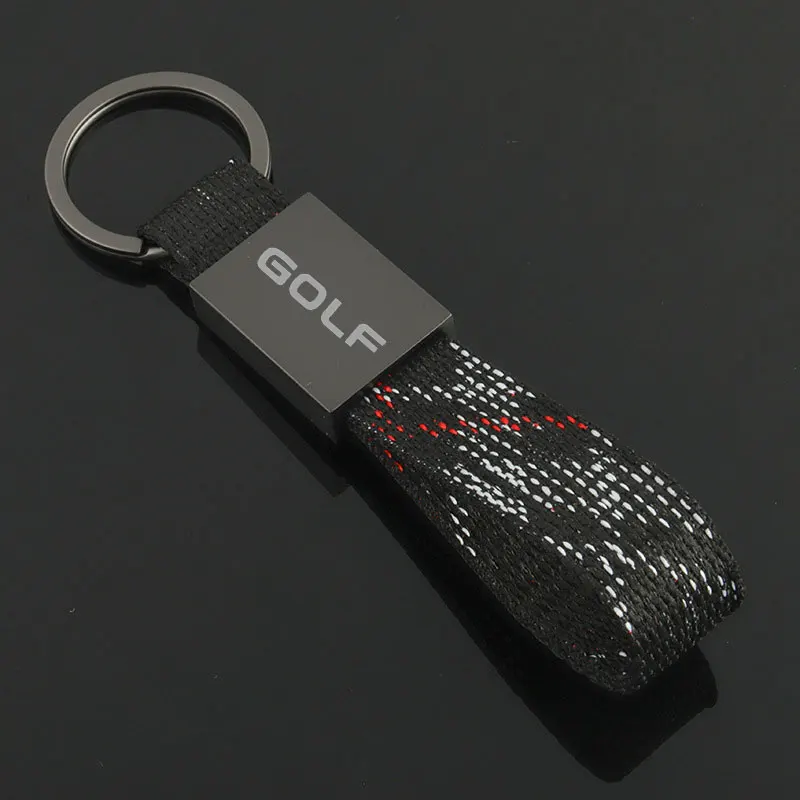 수정된 자동차 키 링 거치대 옥스포드 웨빙 키 체인 키링, 폭스바겐 골프 로고 폴로 CC GTI 파사트 제타 비틀 티구안 시로코용