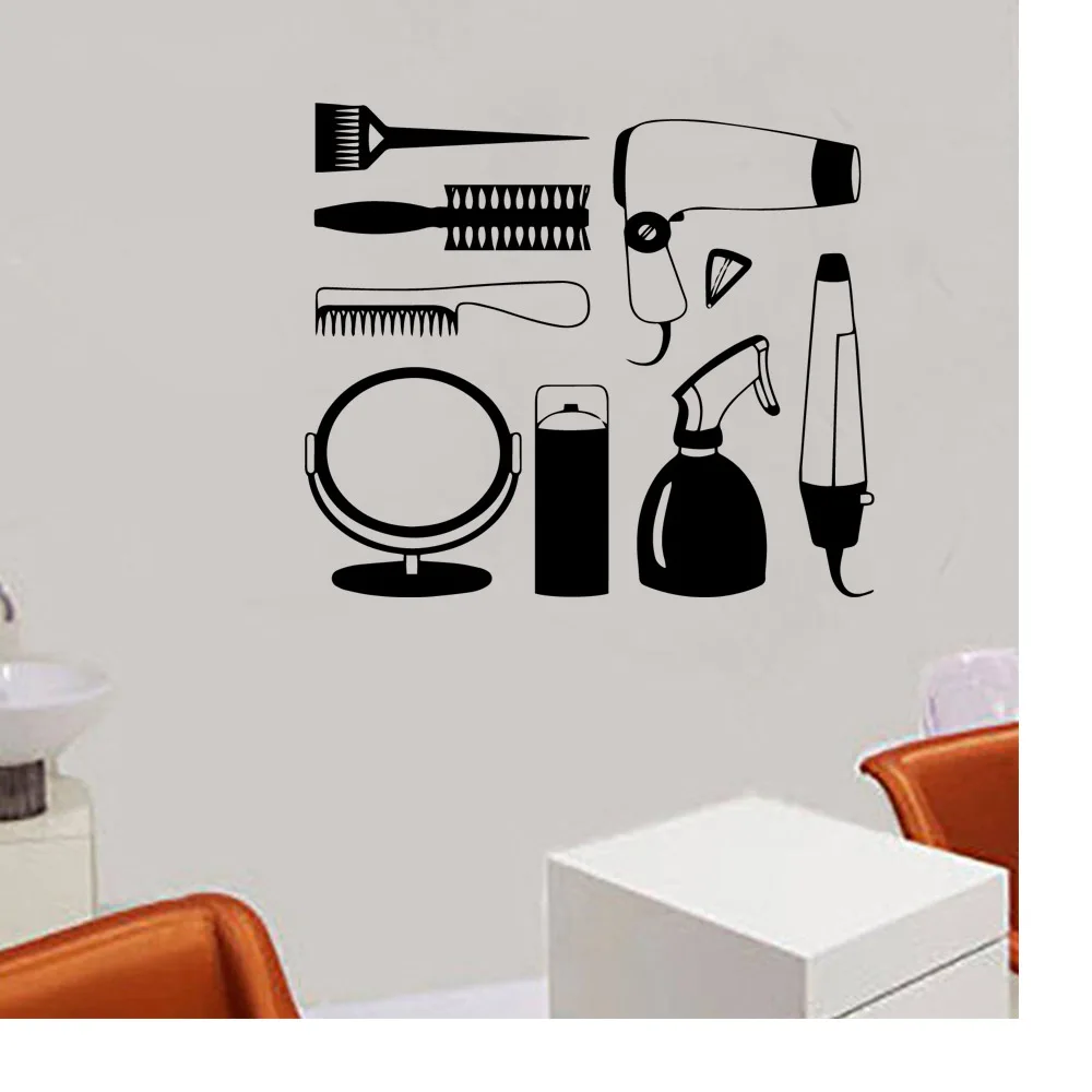 

1 pc useful haircut tool waterproof Wall Stickers Creative For hairdressed art wallpaper Background Wall Art Decal Drop Shipping