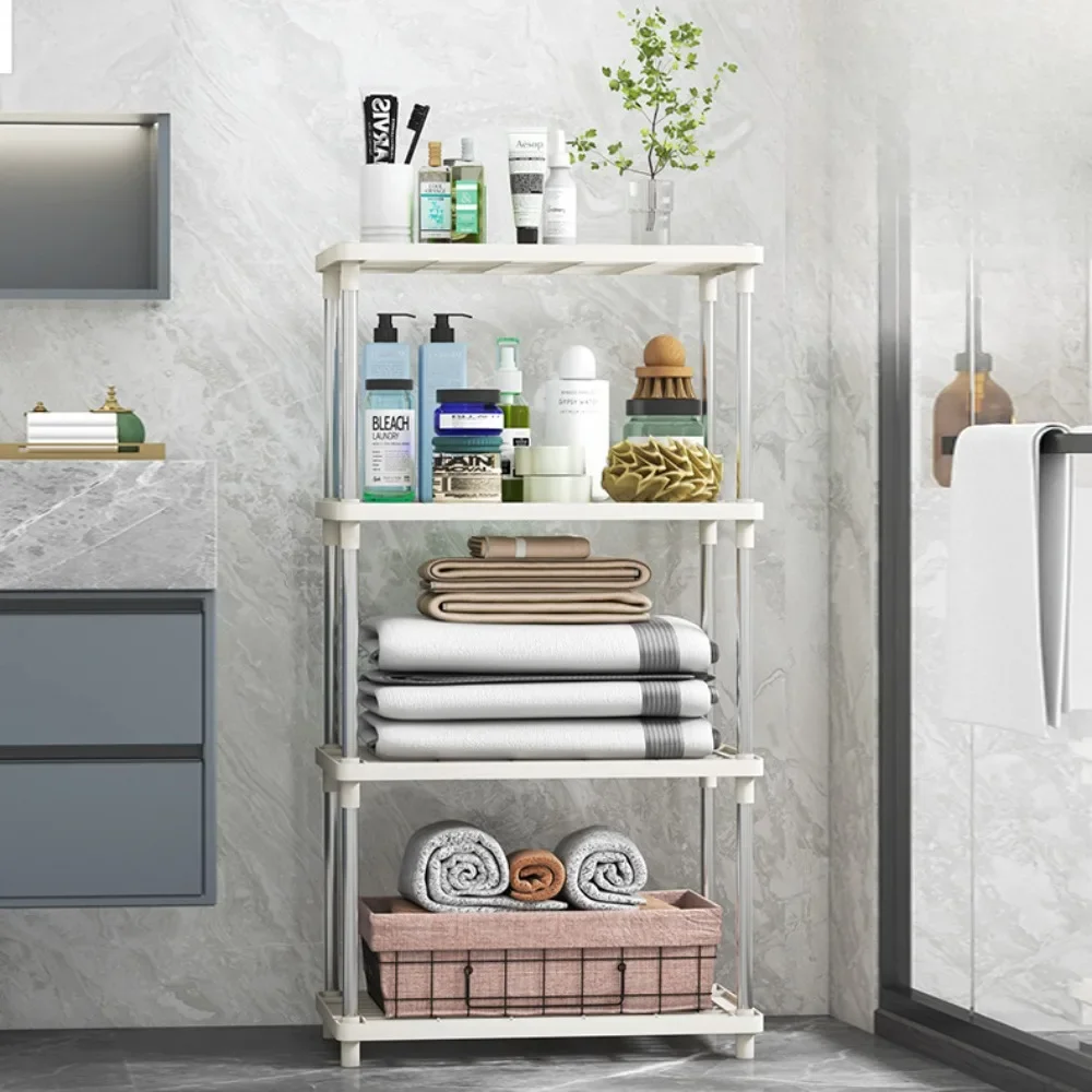 Floor Standing Storage Rack Rust Proof Household Shelves Multilayer Practical Portable Kitchen Storage Rack Bathroom Products
