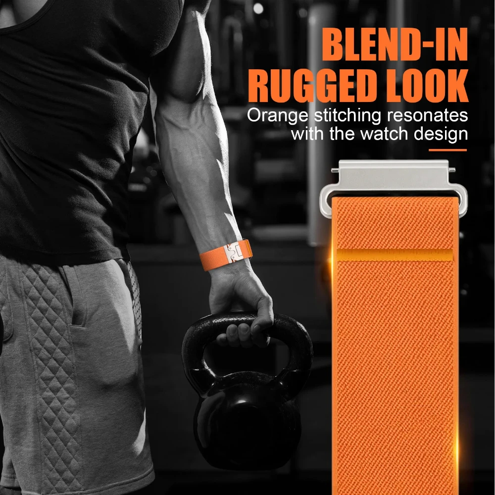 Durable Nylon Strap with Parachute Buckle - 22mm Elastic Correa Band
