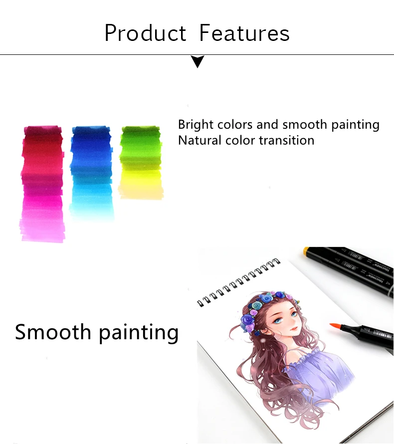 Ohuhu Marker Pen Color Markers Oily Art Marker Set Double Head Coloring  Manga Sketching Drawing Alcohol