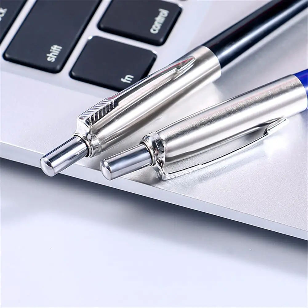 Ballpoint Pen 1Pcs Metal Ballpoint Pen Press Style Commercial Gift Pens For School Office Core Automatic Ball Pen