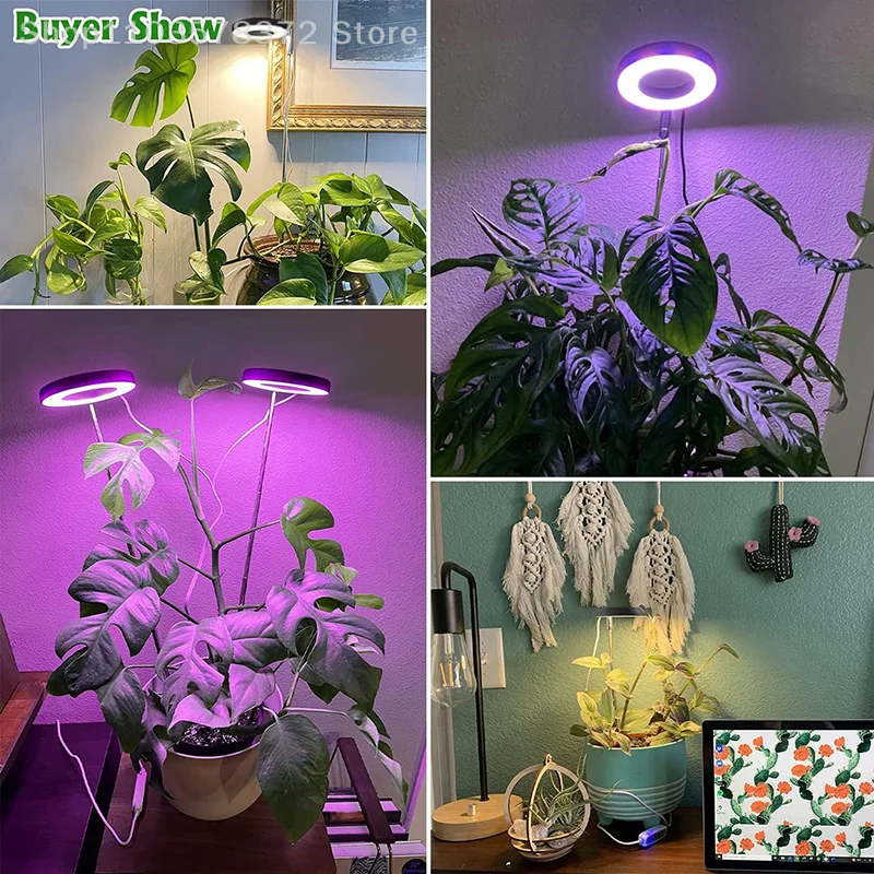 

Grow Light Full Spectrum LED Plant Light For Indoor Plants Height Adjustable Growing Lamp With Timer 3/9/12H Dimmable Brightness