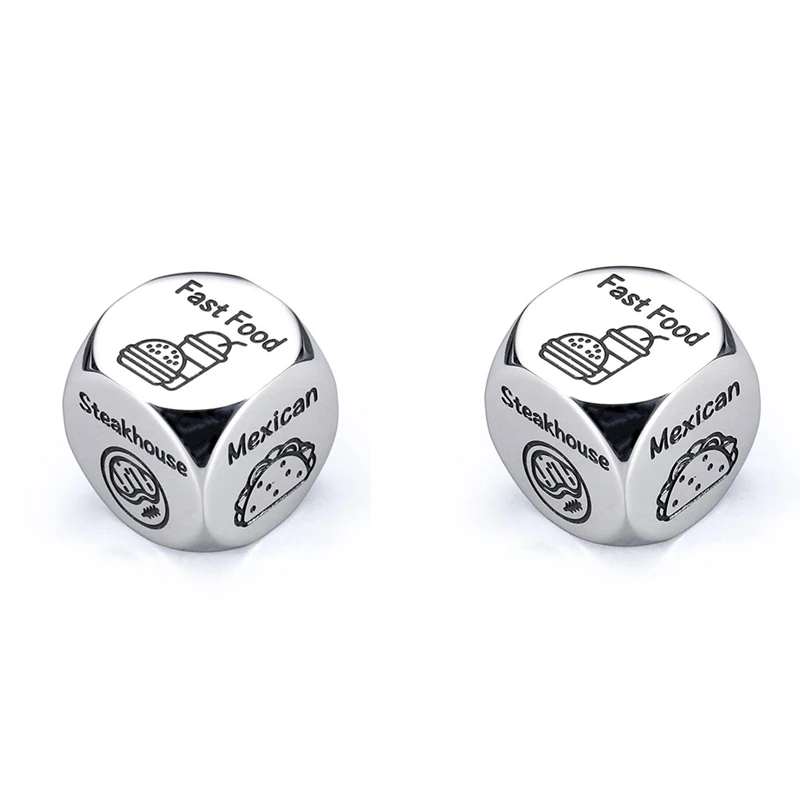 Food Decision Dice Decider For Couple Boyfriend Girlfriend Husband Wife Date Night Dice Gifts For Him Her-A Durable Silver